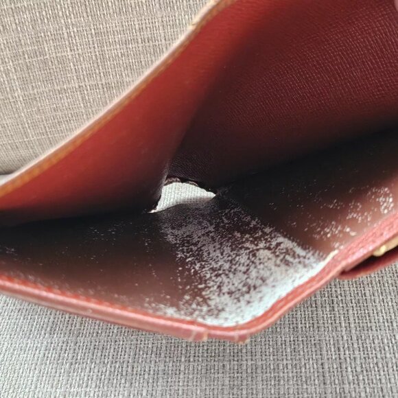 Auth Louis Vuitton Card Holder Yellow Leather Bifold Wallet Purse Made in France - Picture 13 of 13